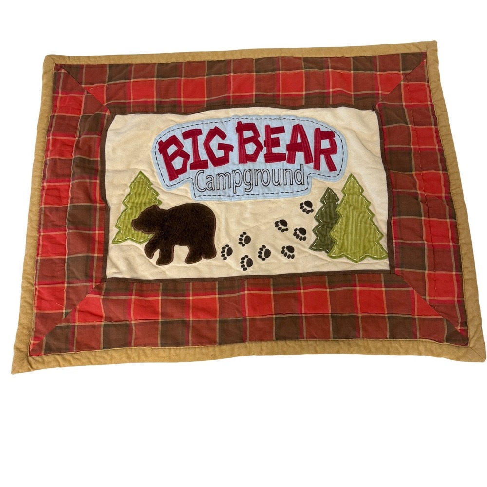 Woolrich Kids Big Bear Campground Quilted Pillow Sham Plaid Rustic Cabin 1052